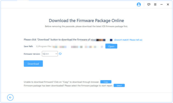 Download firmware package